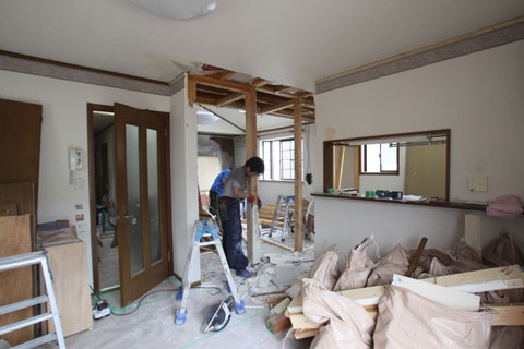 2×4ツーバーフォー住宅のリフォーム工事中
