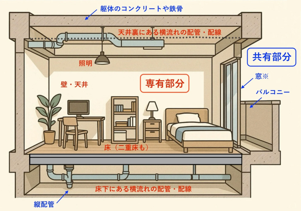一般的な共有部分と専有部分について