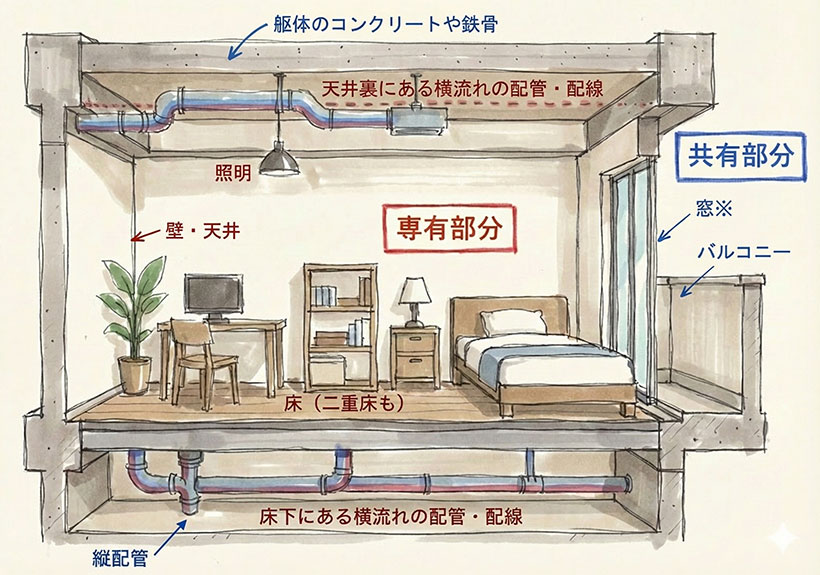 一般的な共有部分と専有部分について